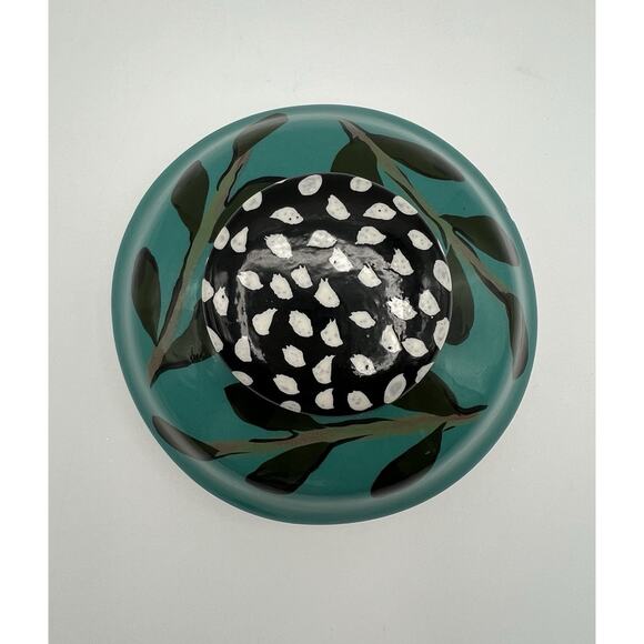 Droll Designs Hand Painted Pear Fruit Art Pottery Large 12” Lidded Canister - Picture 10 of 13